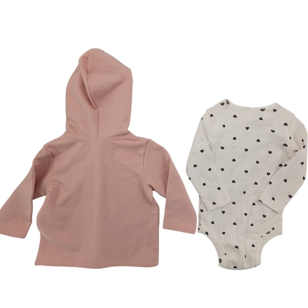 Nordstrom Baby Pink Jacket and Heart Long Sleeved Bodysuit 6M - Picture 2 of 10